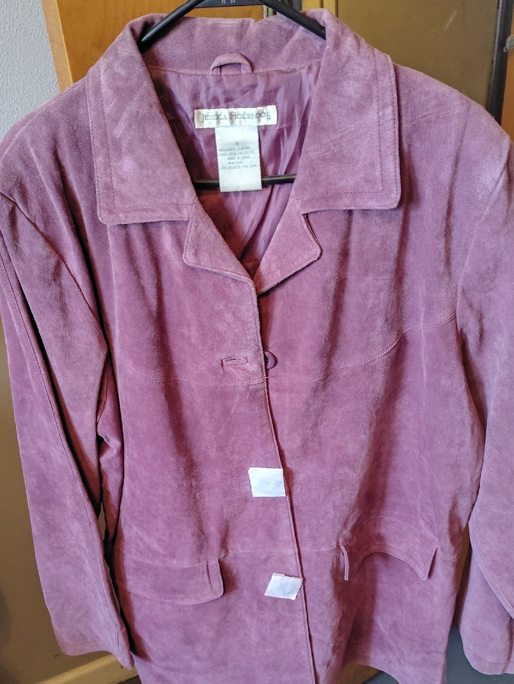 NWOT Jessica Holbrook washable suede jacket with a 100% polyester lining